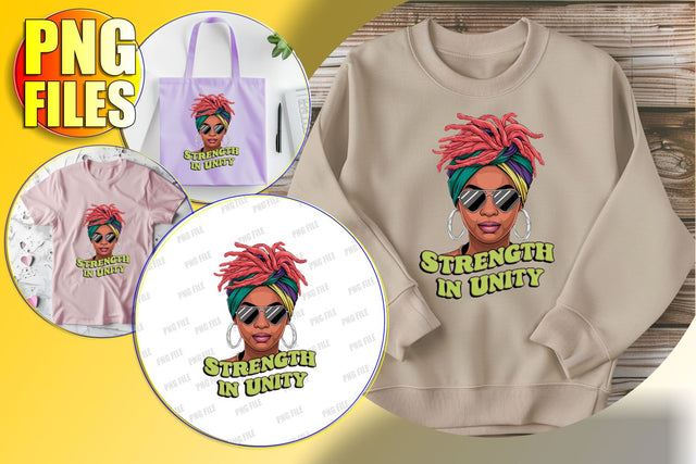 Strong Afro Woman Quote Art PNG Sublimation afrosvg 