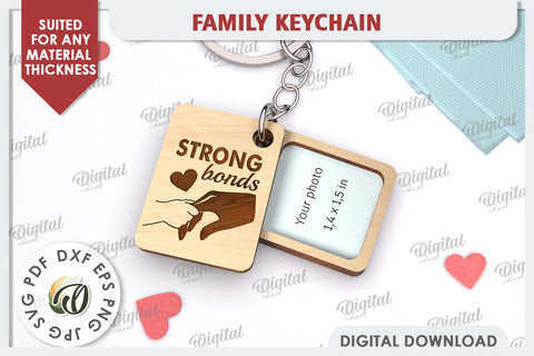 Strong Bonds SVG. Family Keychain Laser Cut SVG Evgenyia Guschina 