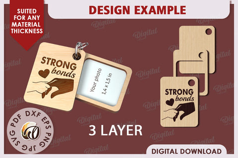 Strong Bonds SVG. Family Keychain Laser Cut SVG Evgenyia Guschina 