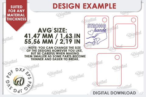 Strong Bonds SVG. Family Keychain Laser Cut SVG Evgenyia Guschina 