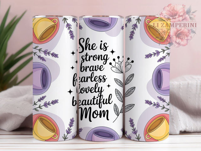 Strong Brave Mom 20oz Tumbler, Inspirational Mama Design, Sublimation Tumbler Wrap, 20oz Tumbler, Empowered Motherhood Gift, Positive Mom Life, Beautiful Mom Keepsake Sublimation Li Zamperini 