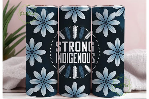 Strong Indigenous 20oz Tumbler Wrap Sublimation PixelChick 