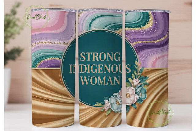 Strong Indigenous Woman 20oz Tumbler Sublimation PixelChick 