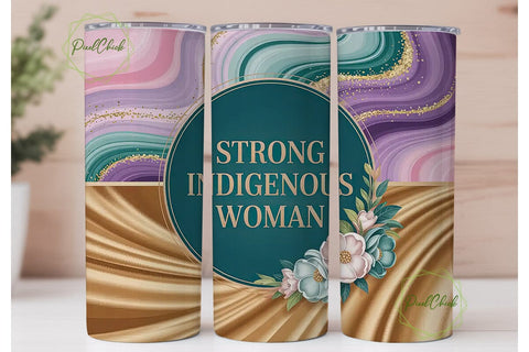 Strong Indigenous Woman 20oz Tumbler Sublimation PixelChick 