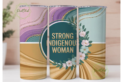 Strong Indigenous Woman 20oz Tumbler Sublimation PixelChick 