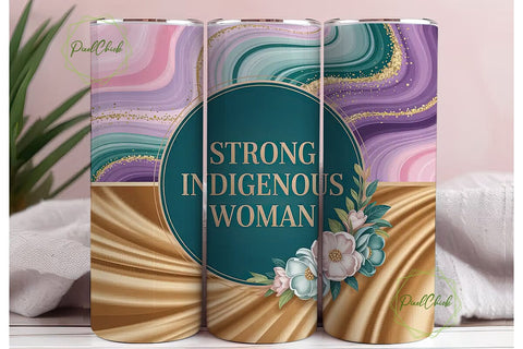 Strong Indigenous Woman 20oz Tumbler Sublimation PixelChick 