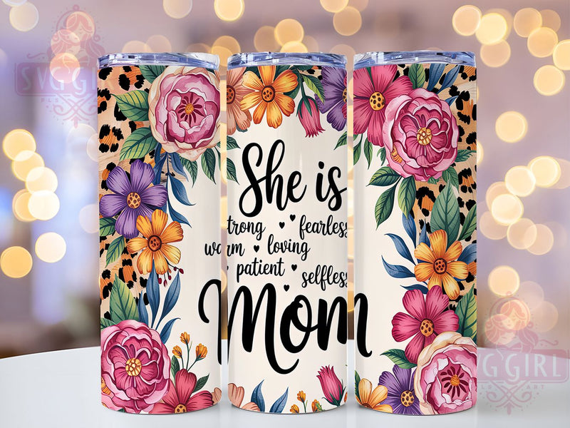 Strong Mom Fearless Woman Tumbler, Fearless Woman Wrap, 20oz Sublimation Wrap, Inspirational Mom Cup, Mother’s Day Gift, Empowered Women Design, Motivational Drinkware Sublimation SvggirlplusArt 