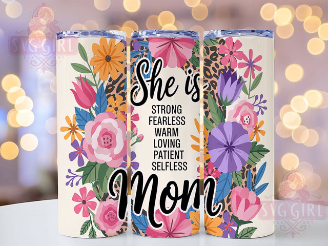 Strong Mom Fearless Woman Tumbler, Fearless Woman Wrap, 20oz Sublimation Wrap, Inspirational Mom Cup, Mother’s Day Gift, Empowered Women Design, Motivational Drinkware Sublimation SvggirlplusArt 