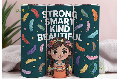 Strong Native Girl 20oz Tumbler Wrap Sublimation PixelChick 