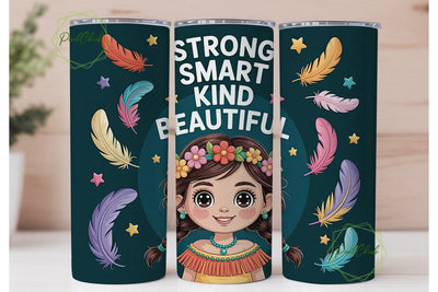 Strong Native Girl 20oz Tumbler Wrap Sublimation PixelChick 