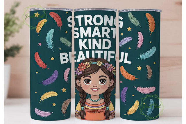 Strong Native Girl 20oz Tumbler Wrap Sublimation PixelChick 