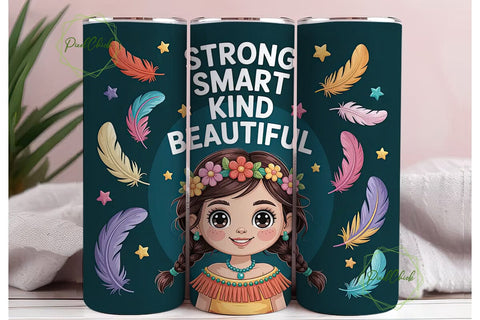 Strong Native Girl 20oz Tumbler Wrap Sublimation PixelChick 
