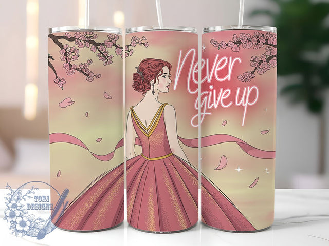 Strong Survivor Pink Ribbon 20oz Tumbler, Pink Ribbon, Strong Never Give Up, Survivor Tumbler, Sublimation Wrap, 20Oz Tumbler, Support Fighter Sublimation ToriDesigns 