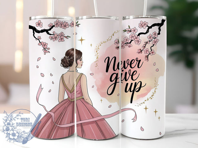 Strong Survivor Pink Ribbon 20oz Tumbler, Pink Ribbon, Strong Never Give Up, Survivor Tumbler, Sublimation Wrap, 20Oz Tumbler, Support Fighter Sublimation ToriDesigns 