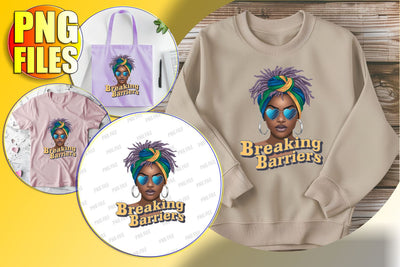 Strong Woman Art Sublimation PNG Sublimation afrosvg 