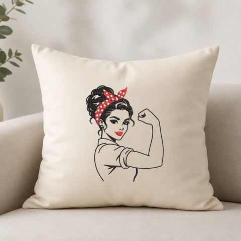 Strong Woman Girl Power Machine Embroidery Design Feminist Retro Lady PES DST Stitch Files Pattern Embroidery/Applique DESIGNS PatternFeed8 