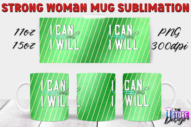 Strong Woman Mug Sublimation | 11 oz 15 oz Mug | PNG File v.1 Sublimation The T Store Design 
