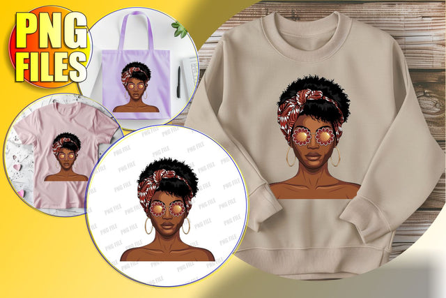 Strong Woman PNG Design Clipart Sublimation afrosvg 