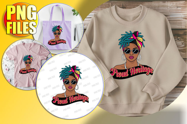 Strong Woman Portrait PNG Clipart Sublimation afrosvg 