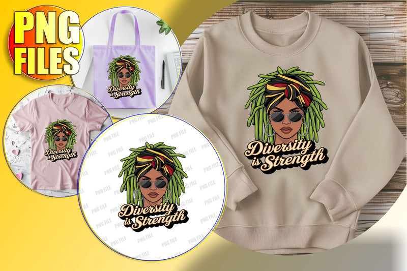 Strong Woman Portrait PNG Clipart Sublimation afrosvg 