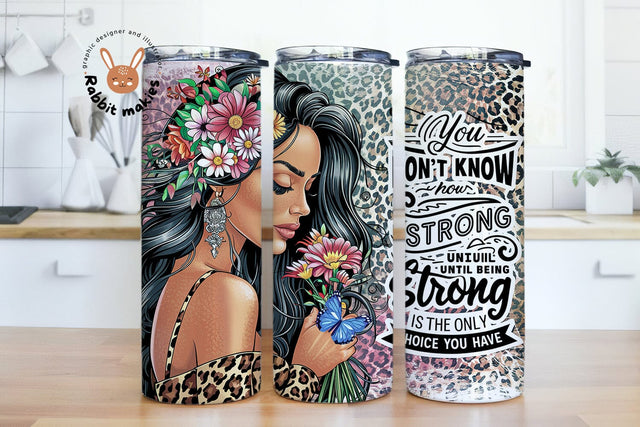 Strong Woman Self Love Quote Affirmations 20oz tumbler wrap, motivational tumbler design Sublimation Rabbitmakies 