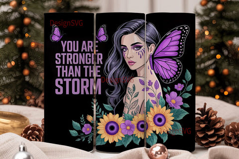 Strong Woman Sunflower 20oz Tumbler Wrap Sublimation DesignSVG 