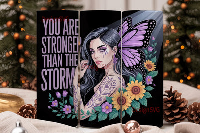 Strong Woman Sunflower 20oz Tumbler Wrap Sublimation DesignSVG 