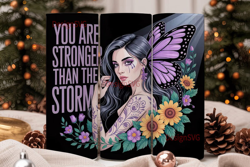 Strong Woman Sunflower 20oz Tumbler Wrap Sublimation DesignSVG 