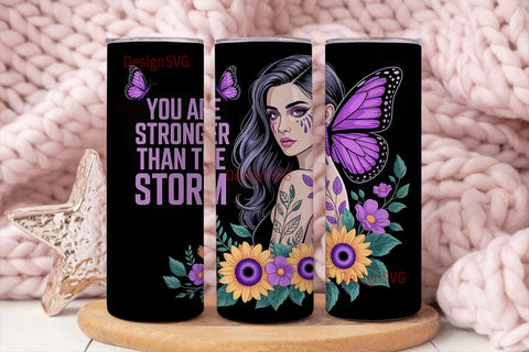 Strong Woman Sunflower 20oz Tumbler Wrap Sublimation DesignSVG 