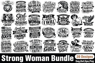 Strong Woman svg Bundle SVG Angelina750 