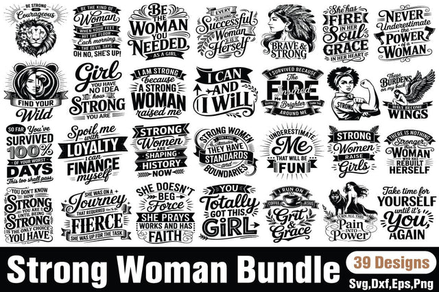 Strong Woman svg Bundle SVG Angelina750 