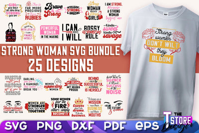 Strong Woman SVG Quotes Bundle | Women Power SVG | Beauty SVG Design v.1 SVG The T Store Design 