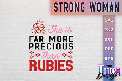 Strong Woman SVG Quotes | Women Power SVG | Beauty SVG Design v.1 SVG The T Store Design 