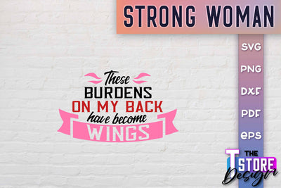 Strong Woman SVG Quotes | Women Power SVG | Beauty SVG Design v.2 SVG The T Store Design 
