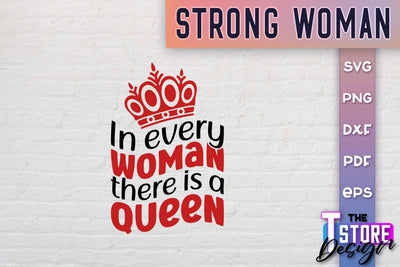 Strong Woman SVG Quotes | Women Power SVG | Beauty SVG Design v.2 SVG The T Store Design 