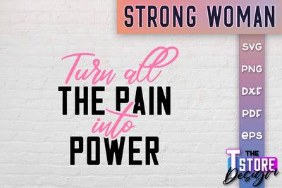 Strong Woman SVG Quotes | Women Power SVG | Beauty SVG Design v.2 SVG The T Store Design 