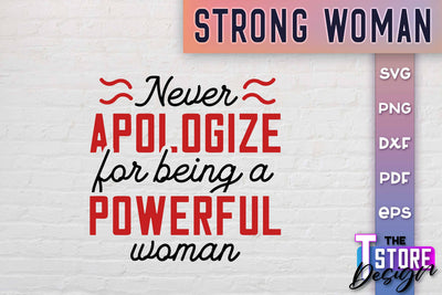 Strong Woman SVG Quotes | Women Power SVG | Beauty SVG Design v.2 SVG The T Store Design 