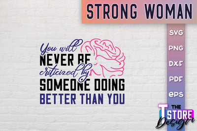 Strong Woman SVG Quotes | Women Power SVG | Beauty SVG Design v.2 SVG The T Store Design 