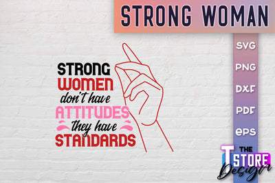 Strong Woman SVG Quotes | Women Power SVG | Beauty SVG Design v.2 SVG The T Store Design 