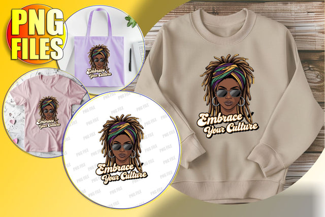 Strong Woman with Quote PNG Design Sublimation afrosvg 