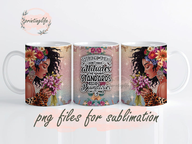 Strong Women Quote Daily Affirmations Mug Wrap Design, Instant Digital Design Download Mug Wrap Design, Mug Design PNG Sublimation PrintingLife 