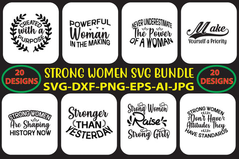 STRONG-WOMEN-SVG-BUNDLE SVG Syaman 