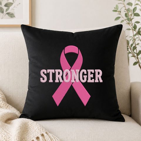 Stronger Breast Cancer Awareness Ribbon Machine Embroidery Design – Pink Ribbon Survivor Embroidery File Embroidery/Applique DESIGNS PatternFeed8 