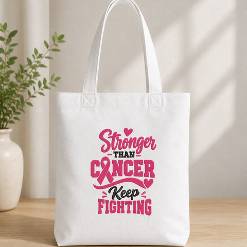 Stronger Than Cancer Embroidery Design – Breast Cancer Awareness Ribbon Machine Embroidery File, Keep Fighting Pink Ribbon Design Embroidery/Applique DESIGNS PatternFeed8 