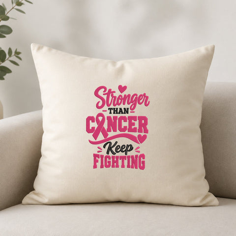 Stronger Than Cancer Embroidery Design – Breast Cancer Awareness Ribbon Machine Embroidery File, Keep Fighting Pink Ribbon Design Embroidery/Applique DESIGNS PatternFeed8 