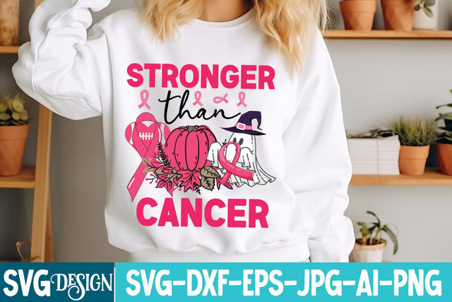 Stronger than Cancer SVG Design,Breast Cancer svg,In October we wear Pink , Fight Awareness SVG Bundle, Fight Awareness SVG Cut File , Fight Awareness SVG Designs SVG BlackCatsMedia 