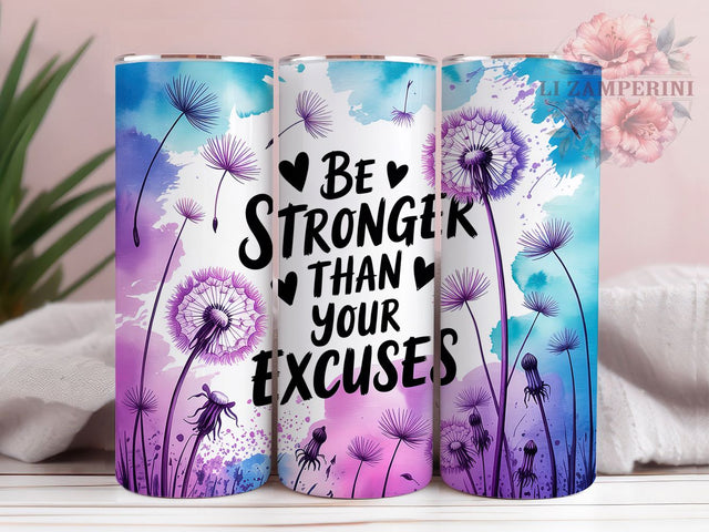 Stronger Than Excuses 20oz Tumbler Wrap, Motivational Quote Wrap, Fitness Inspiration PNG, Workout Motivation Wrap, 20oz Tumbler Wrap, Positive Mindset Design, Inspirational Sublimation PNG Sublimation Li Zamperini 