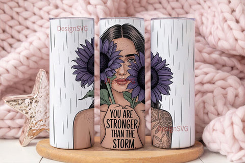 Stronger Than Storm 20oz Tumbler Wrap Sublimation DesignSVG 