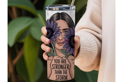 Stronger Than Storm 20oz Tumbler Wrap Sublimation DesignSVG 
