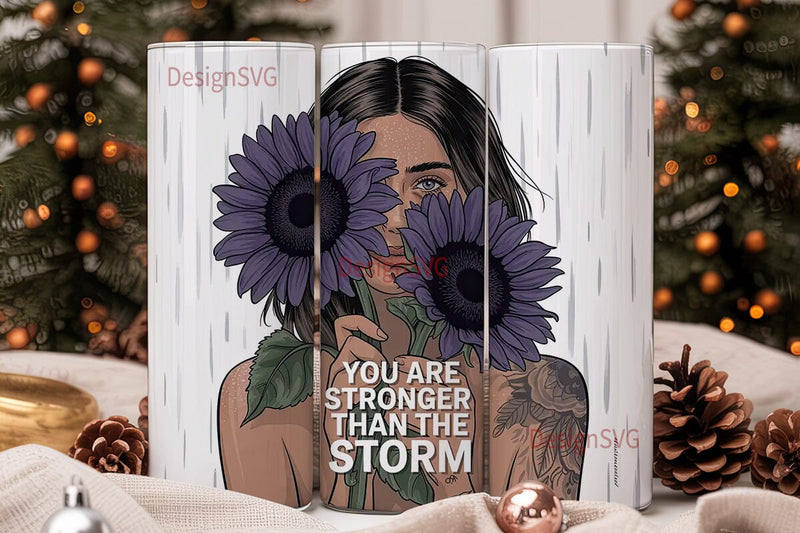 Stronger Than Storm 20oz Tumbler Wrap Sublimation DesignSVG 